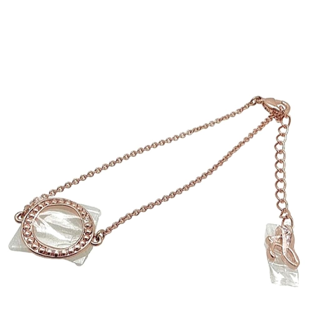 Adore by Swarovski Pink Rose Gold Bracelet Organic Circle Charm W/box - Picture 3 of 11